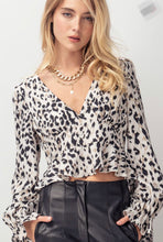Load image into Gallery viewer, Leopard Print Puff Sleeve Blouse
