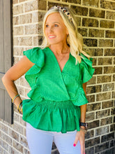 Load image into Gallery viewer, Sassy Smocked Peplum Top
