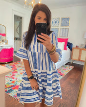 Load image into Gallery viewer, No Monday Blues Tribal Striped Tunic Dress
