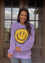 Load image into Gallery viewer, Just Keep Smiling Lavender Sweatshirt
