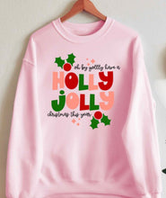 Load image into Gallery viewer, Holly Jolly Christmas Pink Sweatshirt

