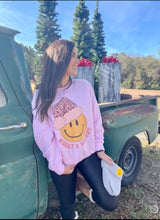 Load image into Gallery viewer, Merry And Bright Smiley Sweatshirt
