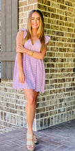 Load image into Gallery viewer, Lavender Frost Eyelet Romper Dress
