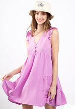Load image into Gallery viewer, Lavender Tiered Mini Dress
