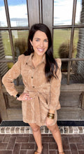 Load image into Gallery viewer, Chic In Corduroy Camel Dress
