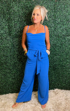 Load image into Gallery viewer, Royal Blue Cowl Neck Jumpsuit
