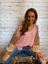 Load image into Gallery viewer, Passion Pink Thermal Knit Top
