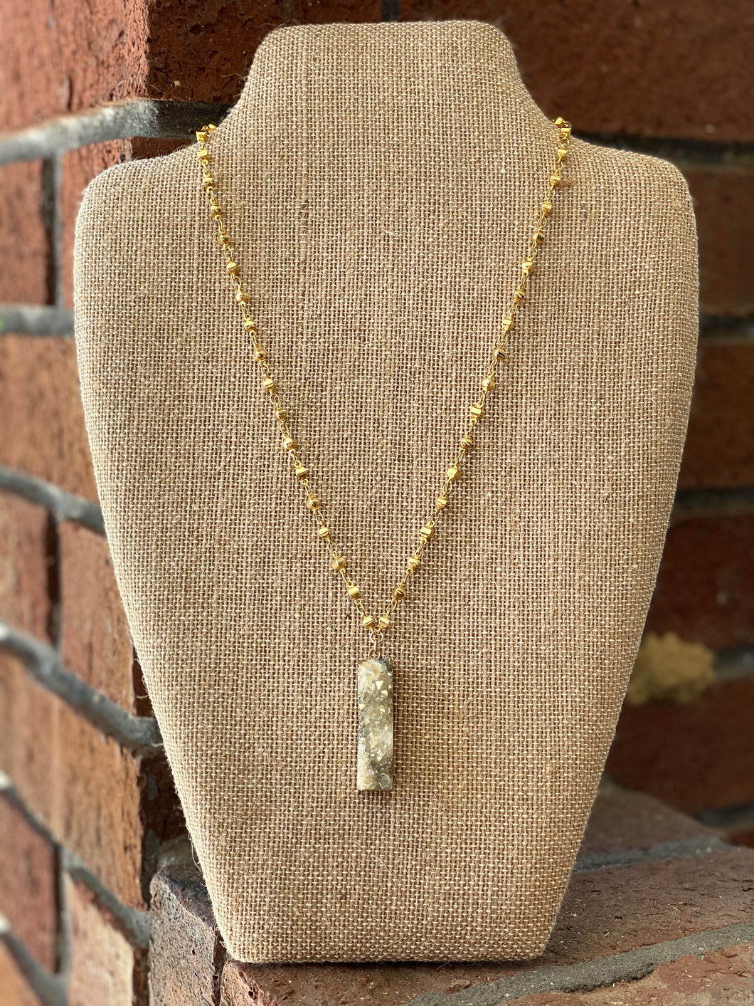 One of a Kind Rectangle Druzy Necklace