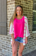 Load image into Gallery viewer, Pretty In Pink Striped Cardigan
