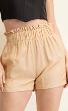 Load image into Gallery viewer, Taupe Mini Ruffle Elastic Waist Shorts
