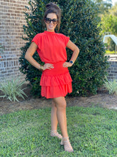 Load image into Gallery viewer, Tomato Red Smocked Dress
