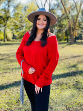 Load image into Gallery viewer, Twist Back Red Sweater
